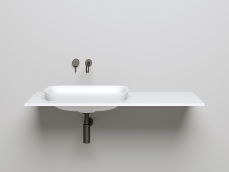 Раковина из искусственного камня Salini MAREA 1802202M 60х40 полувстраиваемая цвет белый без отверстий под смеситель